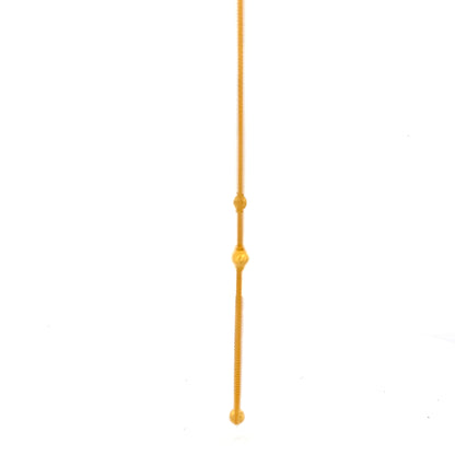 22ct Gold Necklace with Beaded Stations and Drop Detail