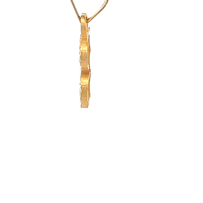 22ct Gold Letter B Pendant with Textured Finish