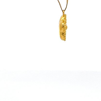 22ct Gold Floral Cluster Pendant with Clear Stones