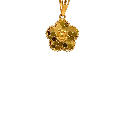 22ct Gold Floral Cluster Pendant with Clear Stones