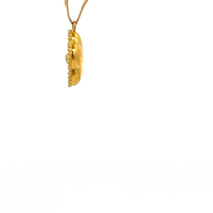 22ct Gold Floral Cluster Pendant with Clear Stones