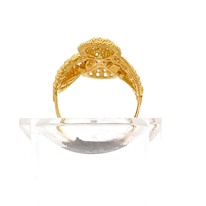 22ct Gold Ornate Four-Leaf Cluster Ring