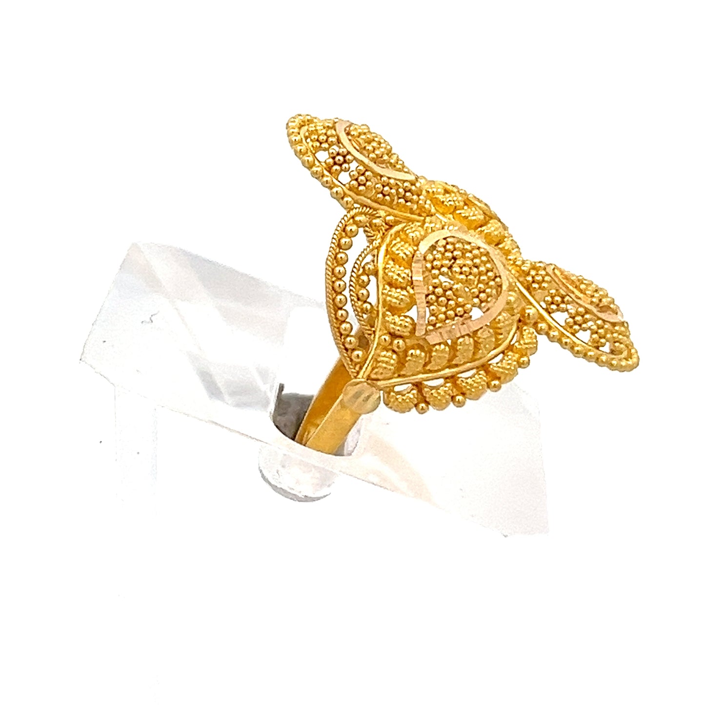 22ct Gold Ornate Four-Leaf Cluster Ring