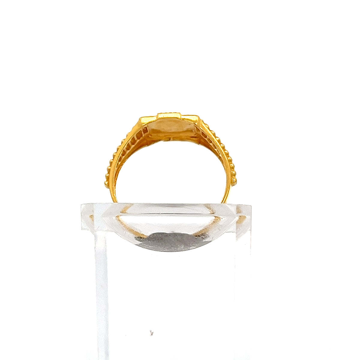22ct Gold Rectangular Sunburst Pattern Ring