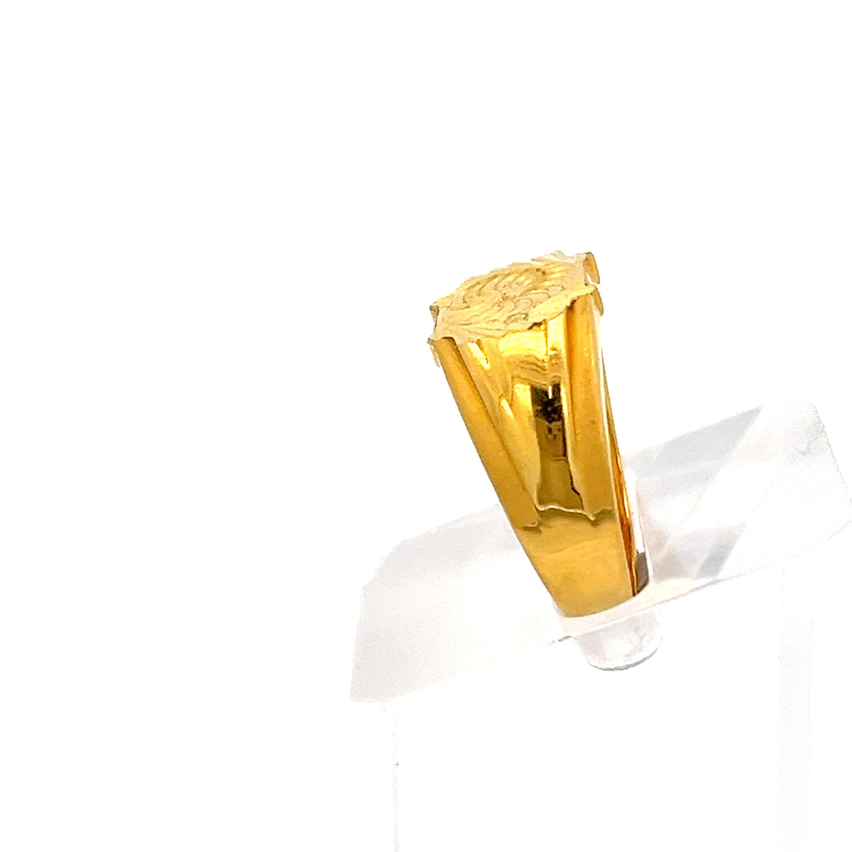 22ct Gold Engraved Rectangular Signet Ring