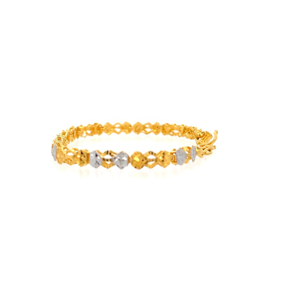 22ct Gold Bracelet with Alternating Clear Stone Detail