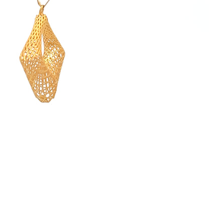 22ct Gold Openwork Geometric Teardrop Pendant
