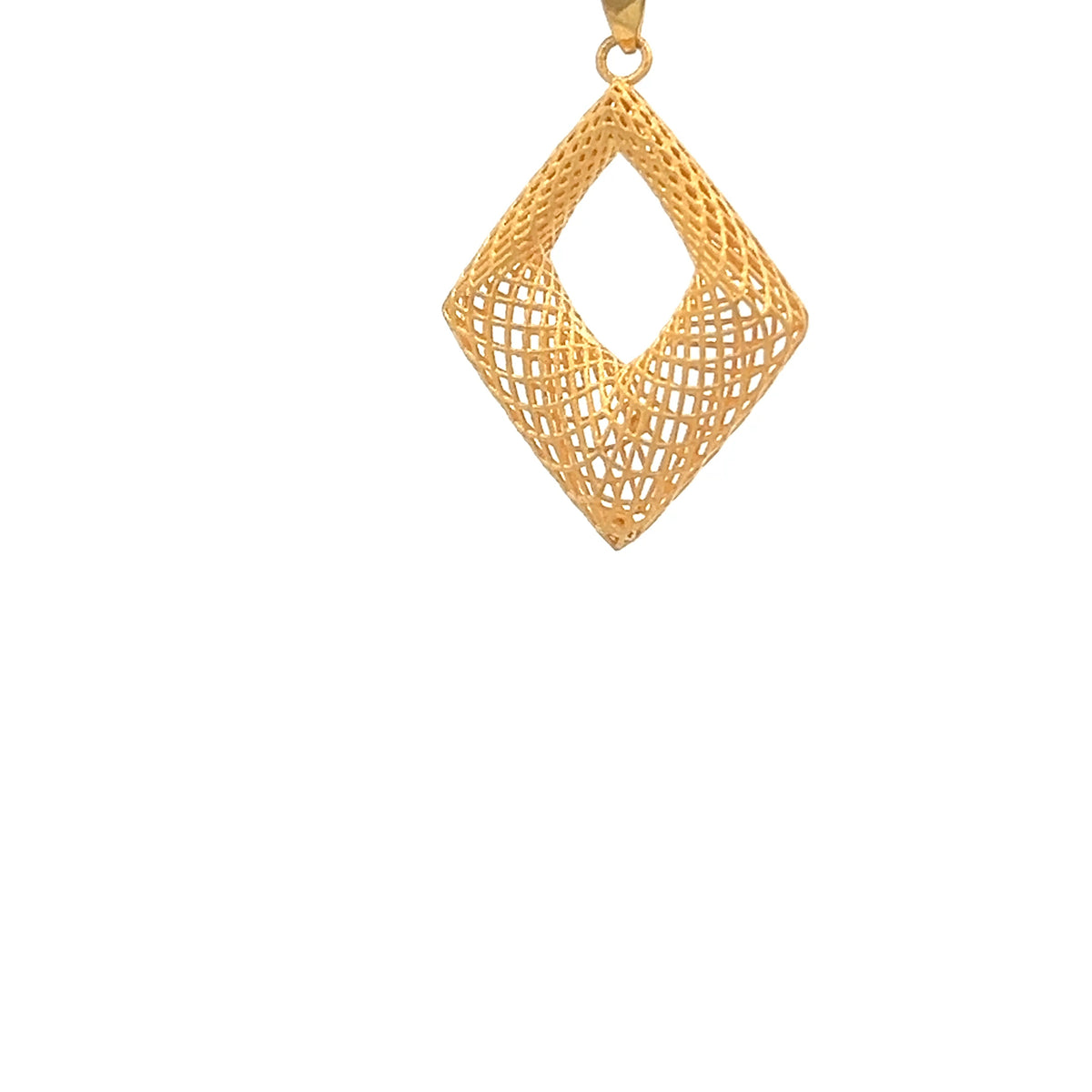 22ct Gold Openwork Geometric Teardrop Pendant