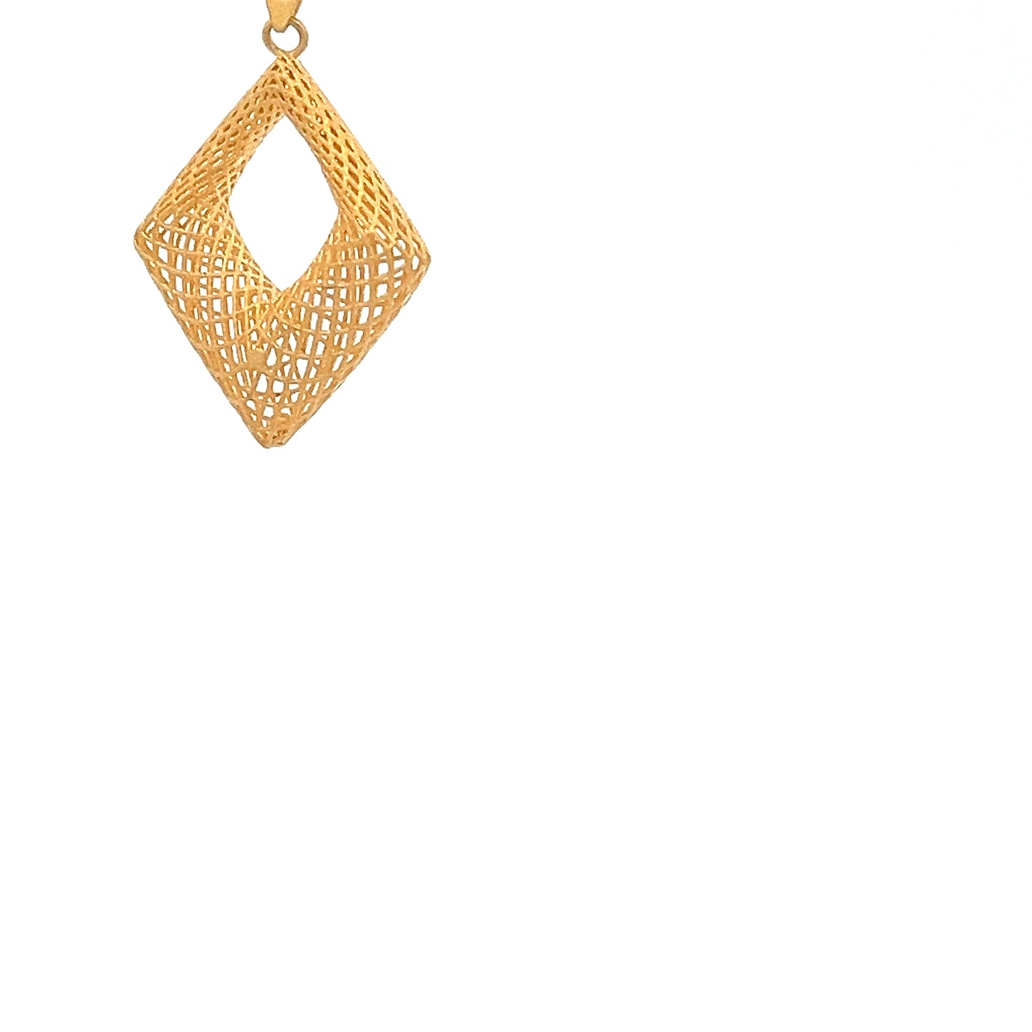 22ct Gold Openwork Geometric Teardrop Pendant