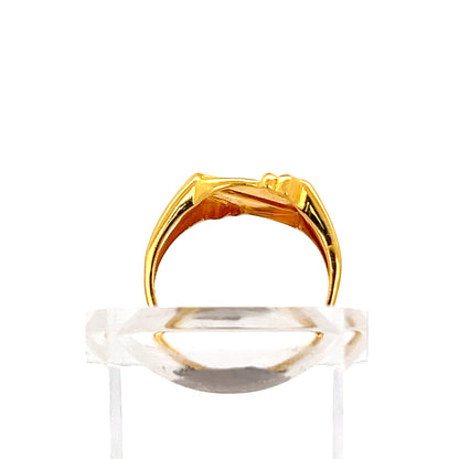 22ct Gold Ring with Raised Rectangular Stone Setting