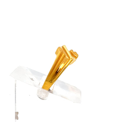 22ct Gold Ring with Raised Rectangular Stone Setting