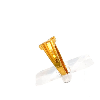 22ct Gold Ring with Raised Rectangular Stone Setting