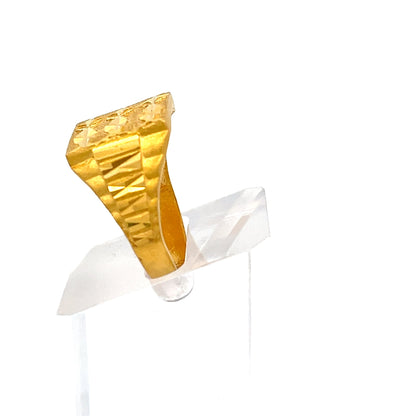 22ct Gold Rectangular Engraved Signet Ring