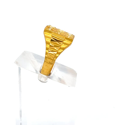 22ct Gold Rectangular Engraved Signet Ring