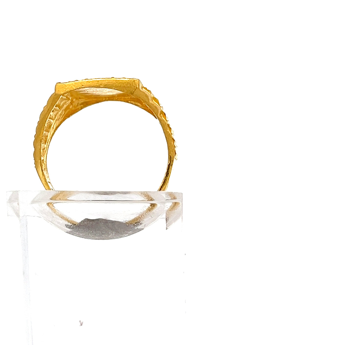 22ct Gold Rectangular Engraved Signet Ring