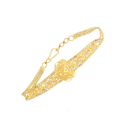 22ct Gold Floral Filigree Link Bracelet
