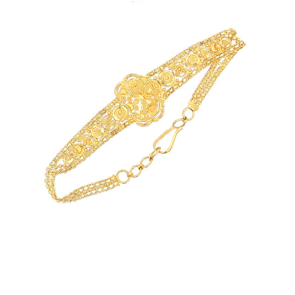 22ct Gold Floral Filigree Link Bracelet
