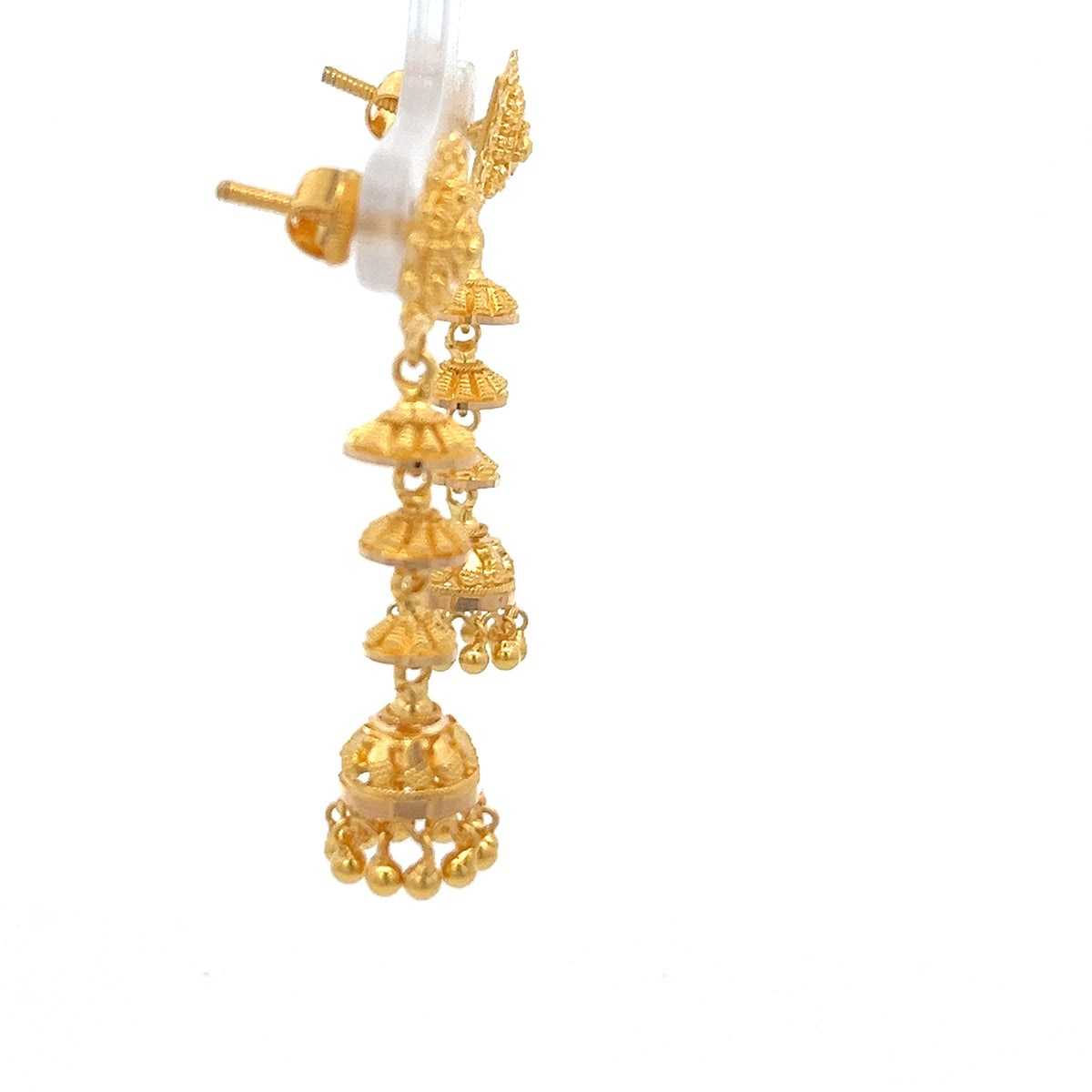 22ct Gold Filigree Jhumka Drop Earrings