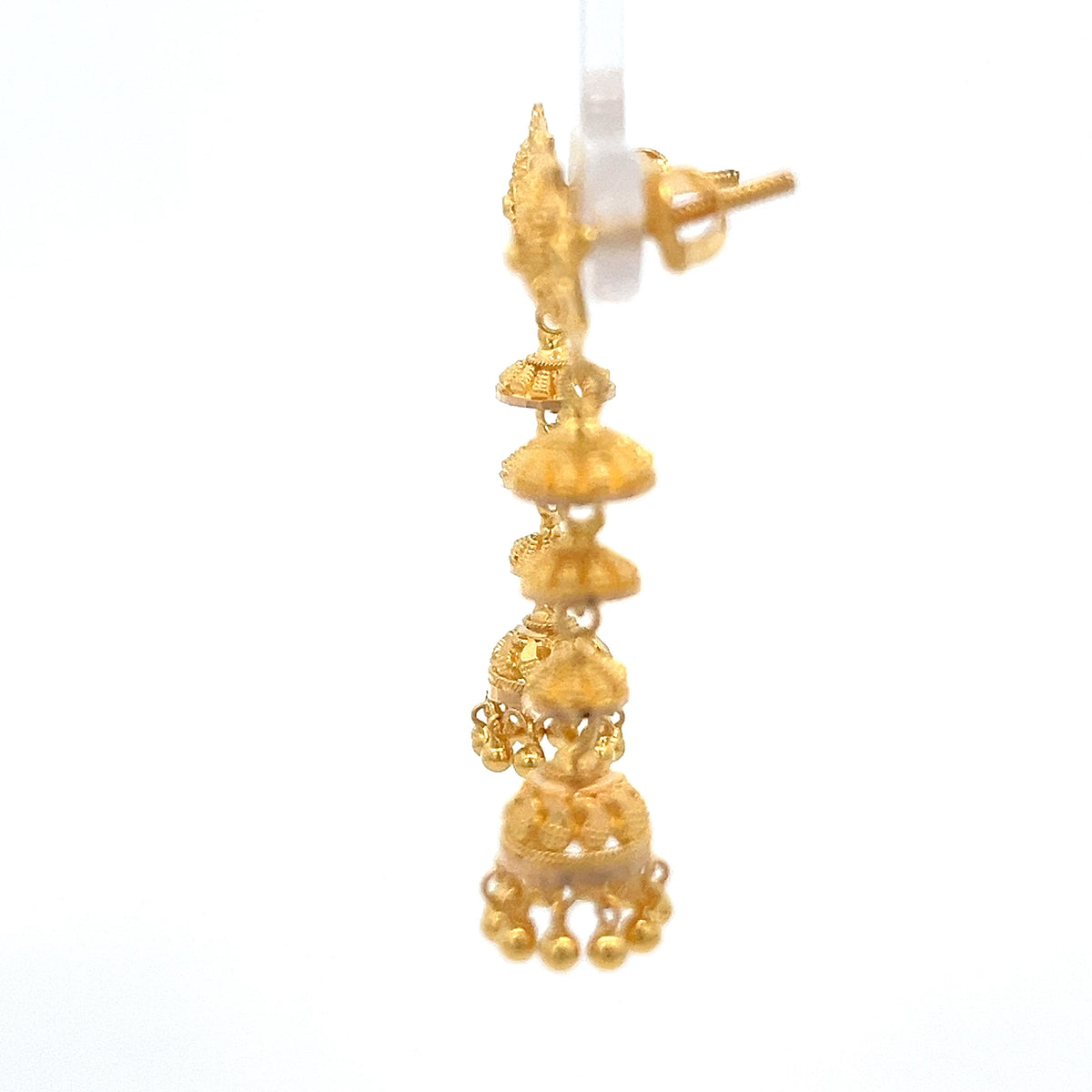 22ct Gold Filigree Jhumka Drop Earrings