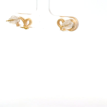 22ct Gold Interlocking Loop Clear Stone Stud Earrings