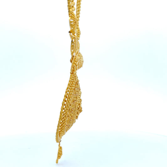 22ct Gold Ornate Filigree Pendant Necklace