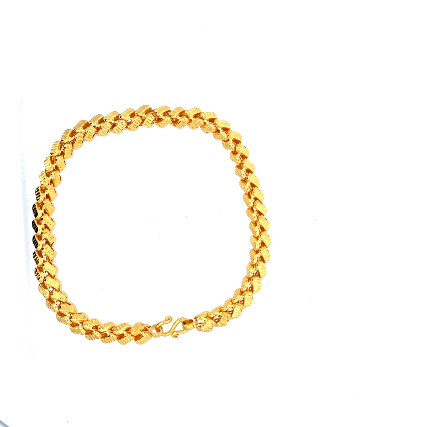 22ct Gold Textured Woven Link Bracelet