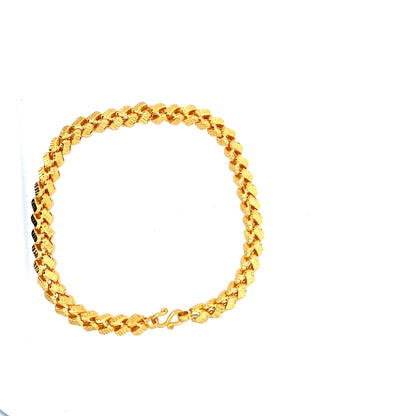22ct Gold Textured Woven Link Bracelet