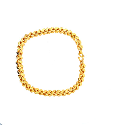 22ct Gold Textured Woven Link Bracelet