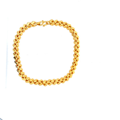 22ct Gold Textured Woven Link Bracelet