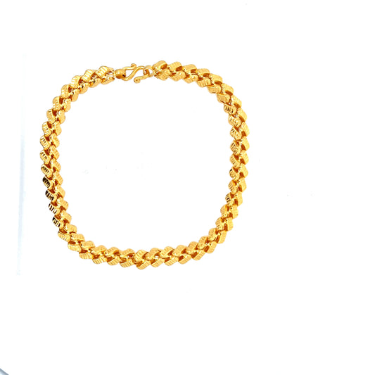 22ct Gold Textured Woven Link Bracelet