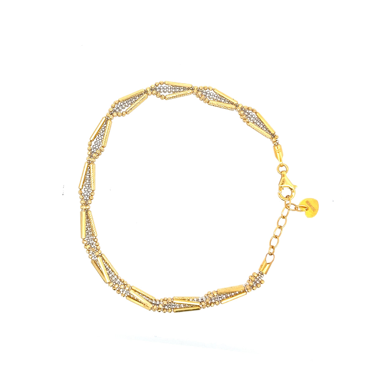 22ct Gold Bracelet with Geometric Clear Stone Links