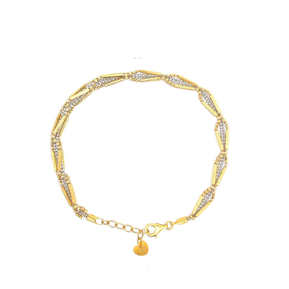 22ct Gold Bracelet with Geometric Clear Stone Links