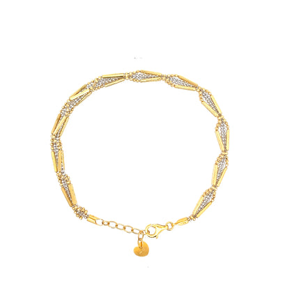 22ct Gold Bracelet with Geometric Clear Stone Links