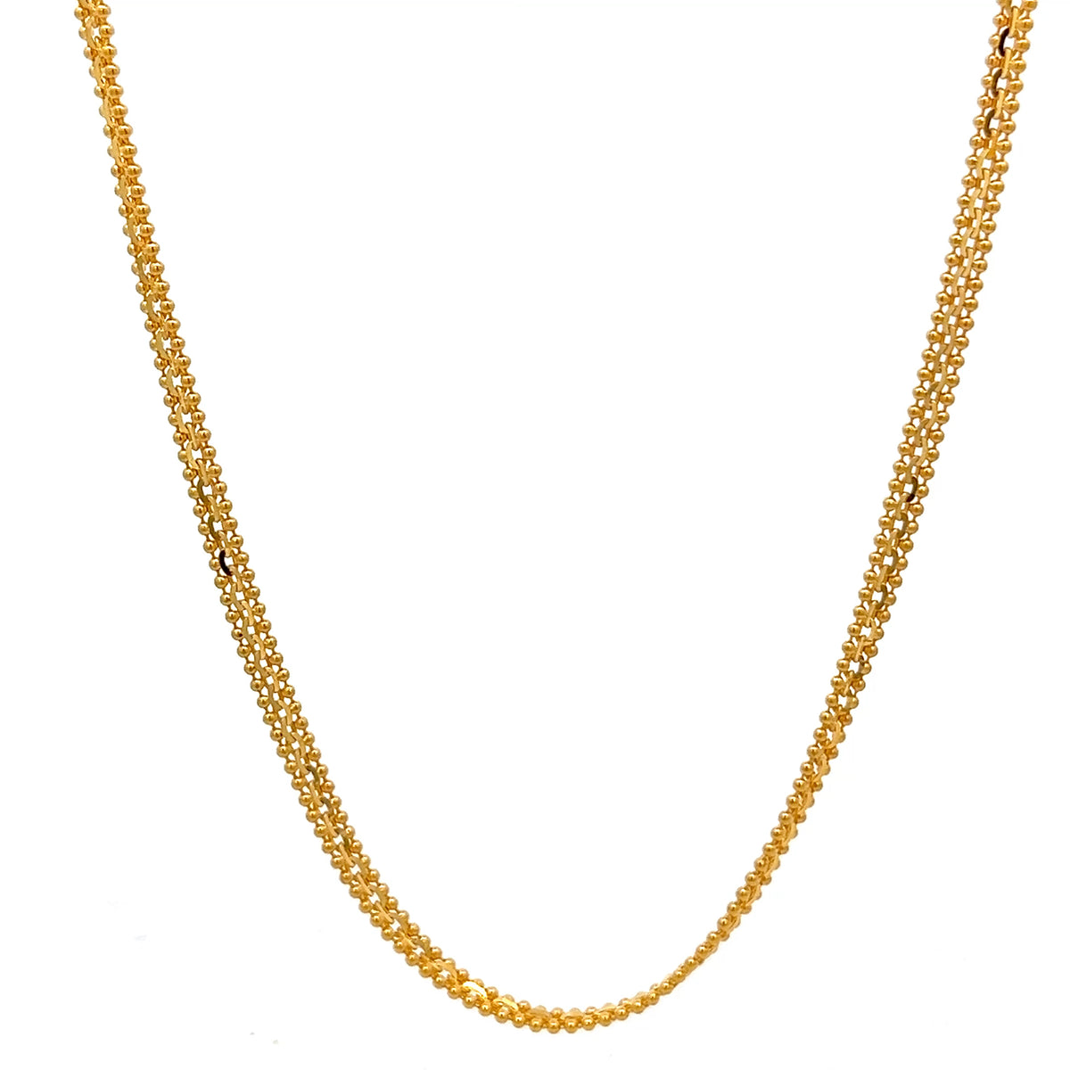 22ct Gold Beaded Curb Chain