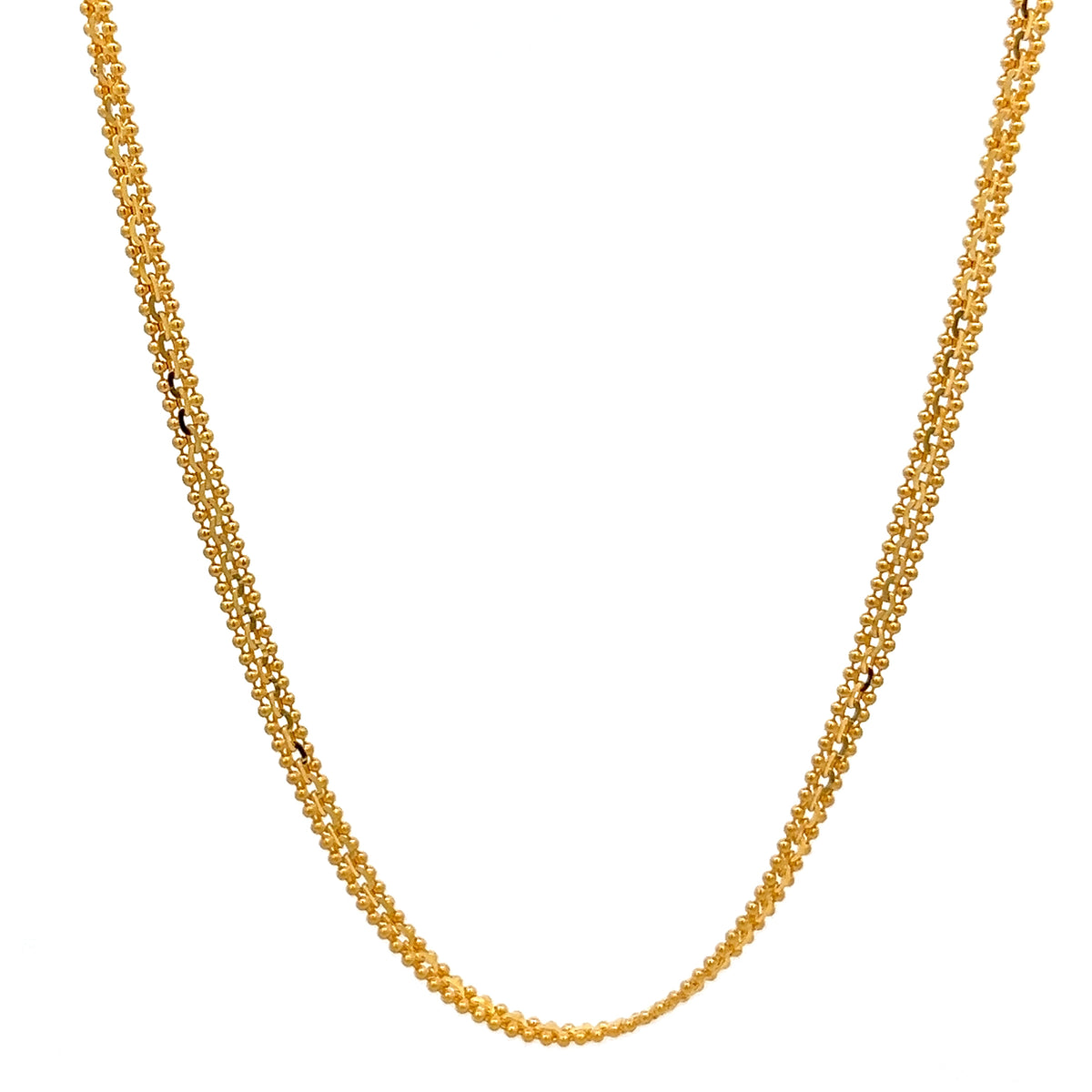 22ct Gold Beaded Curb Chain