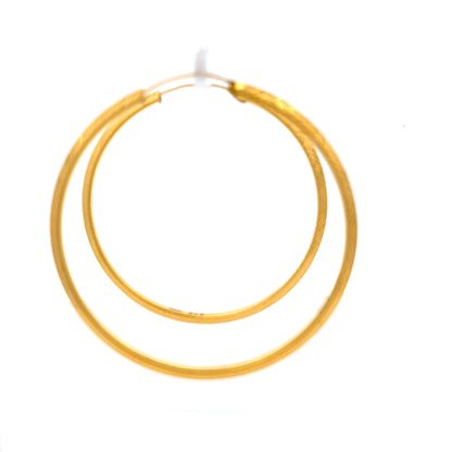 22ct Gold Oval Hoop Earrings