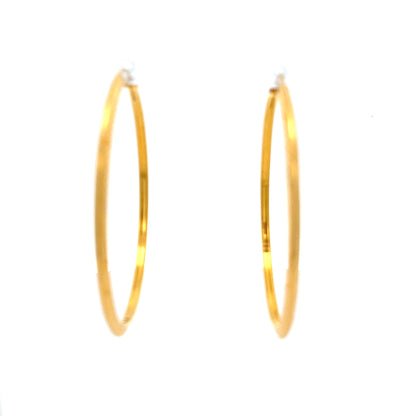 22ct Gold Oval Hoop Earrings
