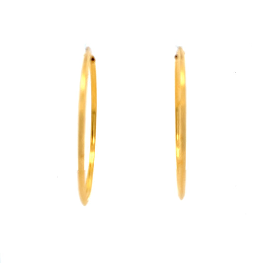 22ct Gold Oval Hoop Earrings