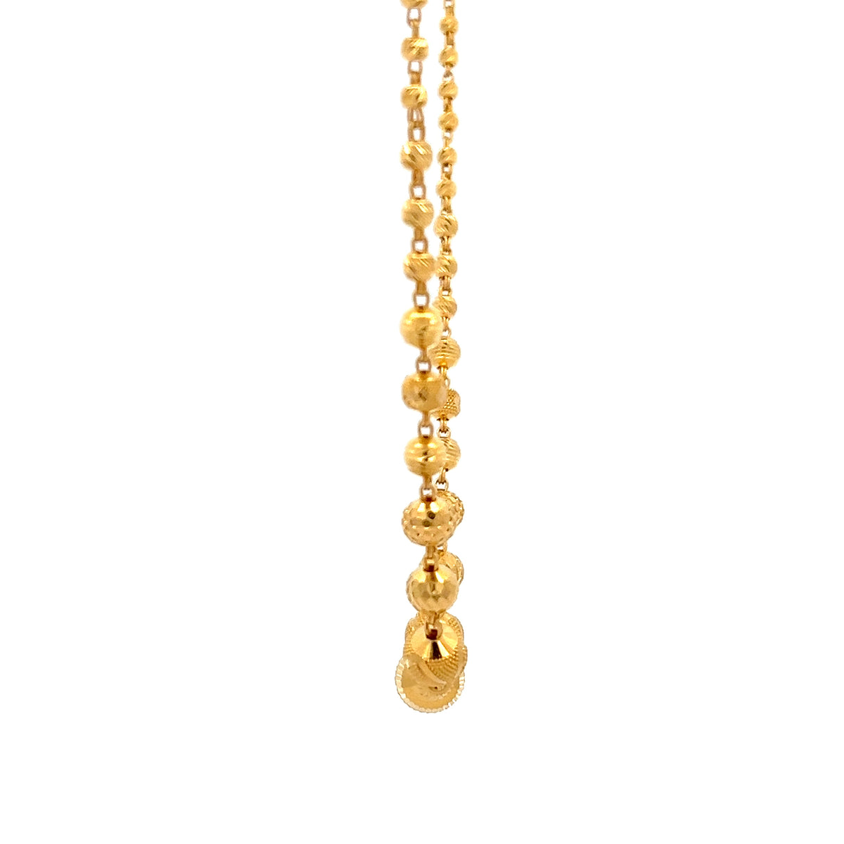 22ct Gold Textured Bead and Ball Link Necklace