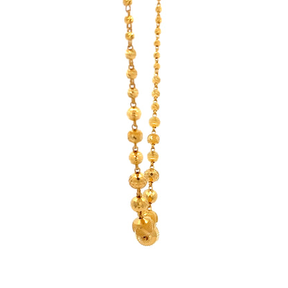 22ct Gold Textured Bead and Ball Link Necklace