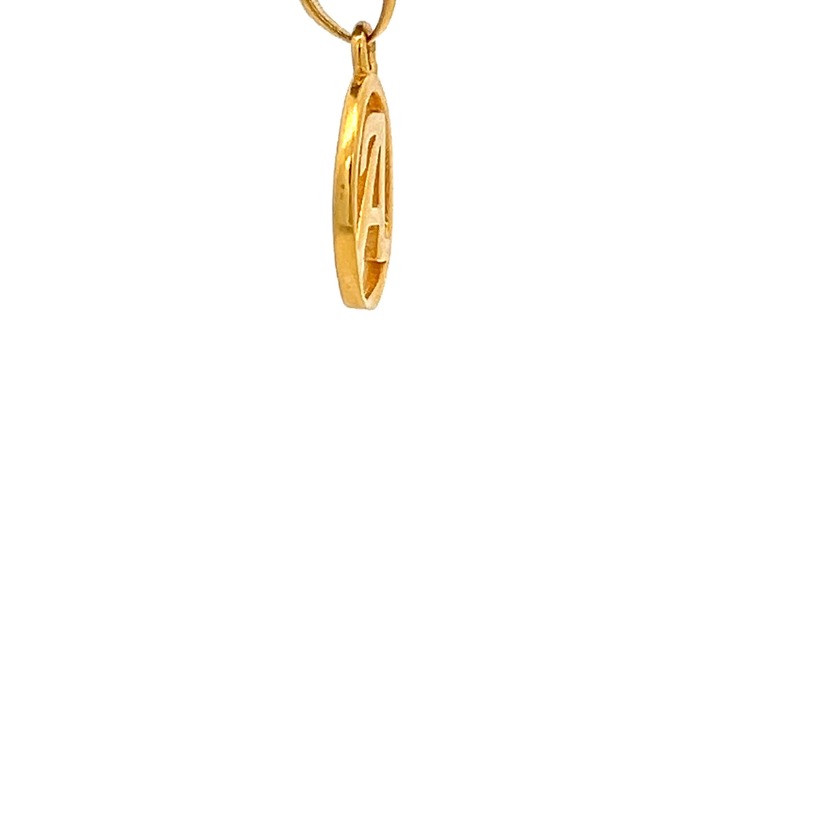 22ct Gold Oval Initial A Pendant