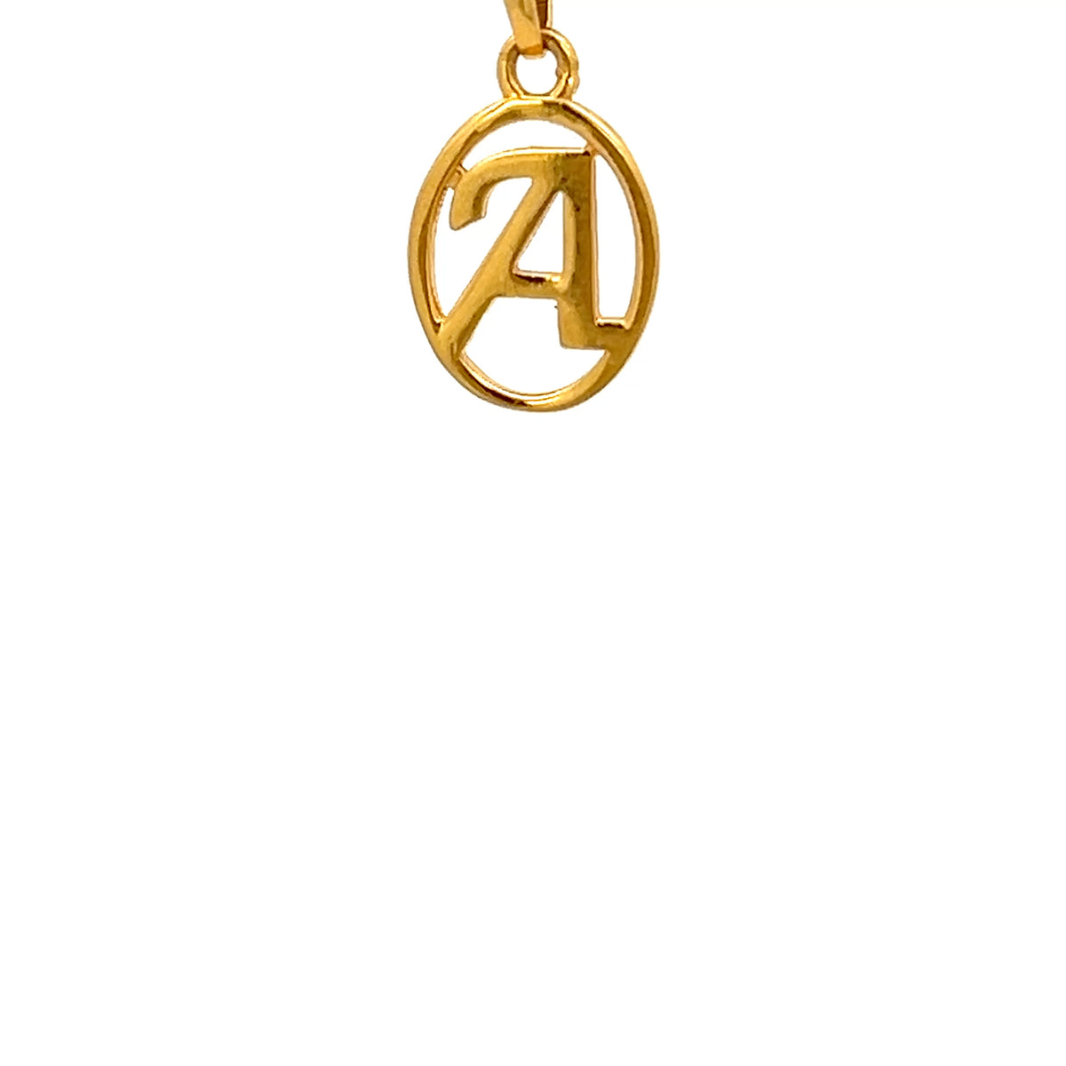 22ct Gold Oval Initial A Pendant