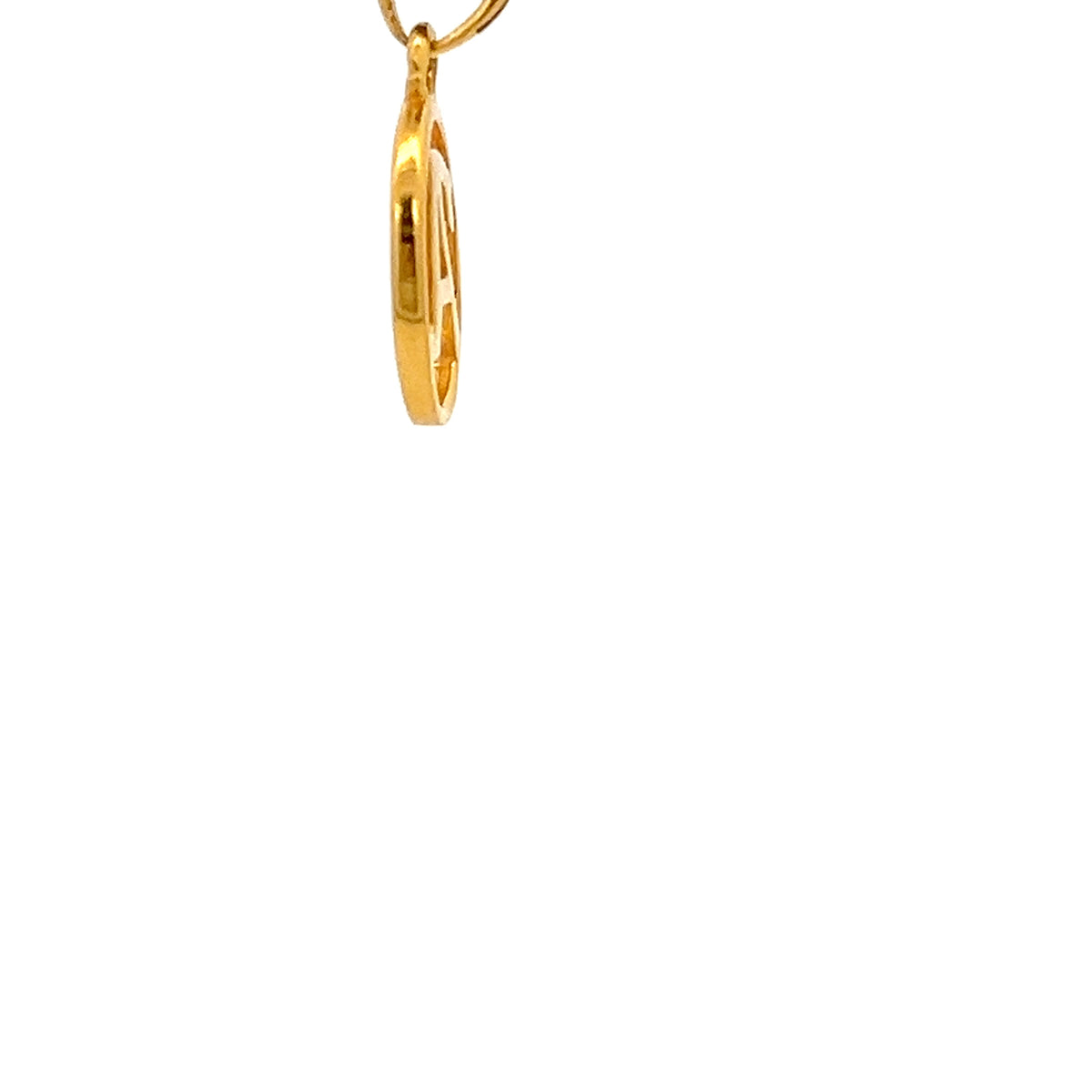 22ct Gold Oval Initial A Pendant