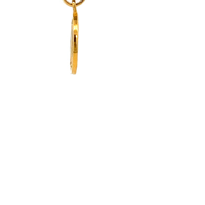 22ct Gold Circular Initial N Pendant