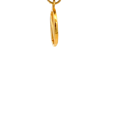 22ct Gold Circular Initial N Pendant