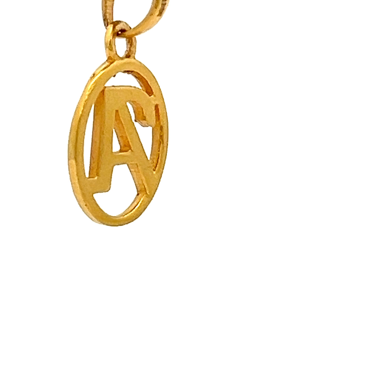 22ct Gold Oval Initial A Pendant