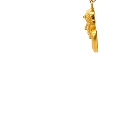 22ct Gold Medallion Pendant with Sculpted Figure Design