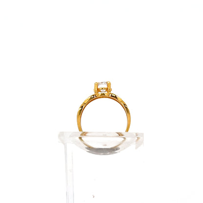 22ct Gold Cluster Ring with Clear Stones