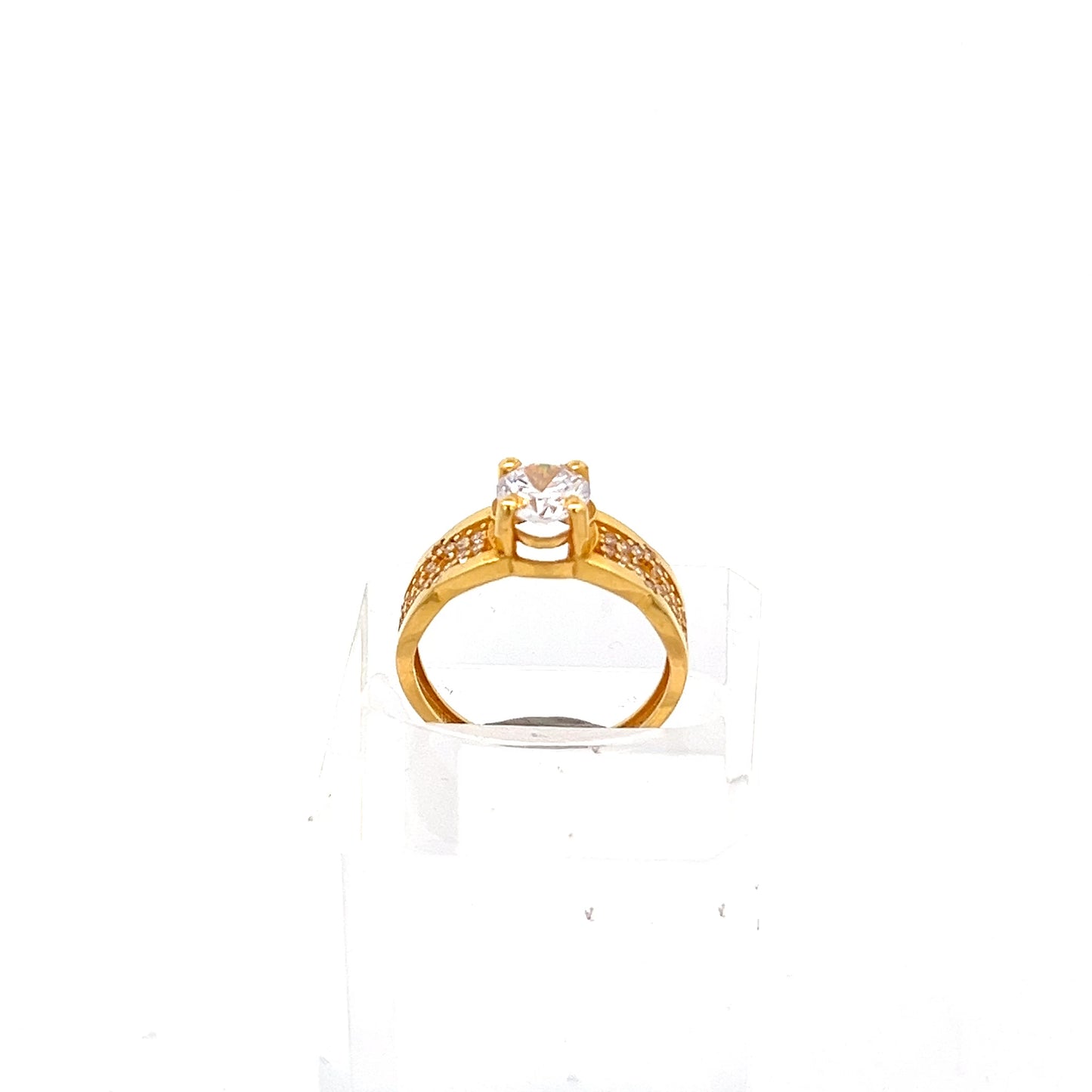 22ct Gold Cluster Ring with Clear Stones