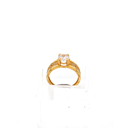 22ct Gold Cluster Ring with Clear Stones